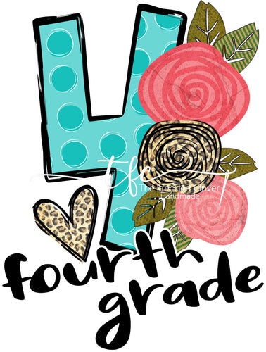 {Floral+Polka Dot} grade level tee