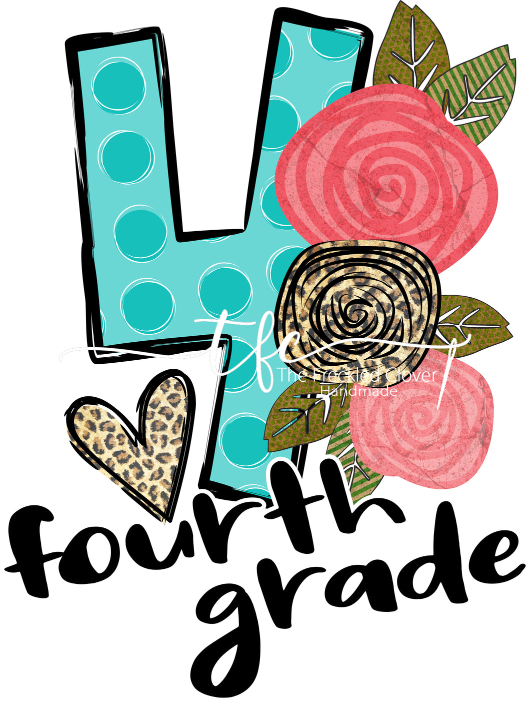 {Floral+Polka Dot} grade level tee
