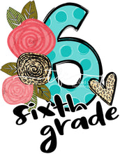 Load image into Gallery viewer, {Floral+Polka Dot} grade level tee