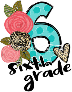 {Floral+Polka Dot} grade level tee