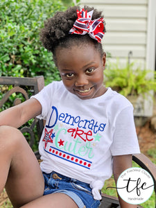 {Democrats Are Cuter} youth embroidery tee