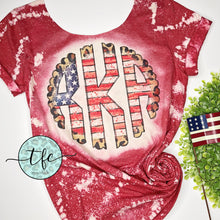 Load image into Gallery viewer, {Distressed Patriotic Monogram} adult sublimation tee