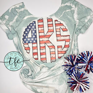 {Distressed Patriotic Monogram} adult sublimation tee