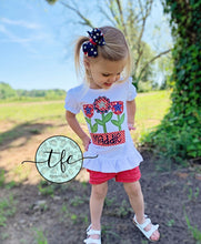 Load image into Gallery viewer, {Patriotic Flower Trio} applique tee