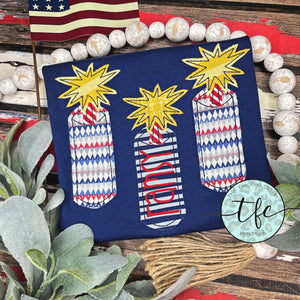 {Patriotic Sparklers} unisex applique tee