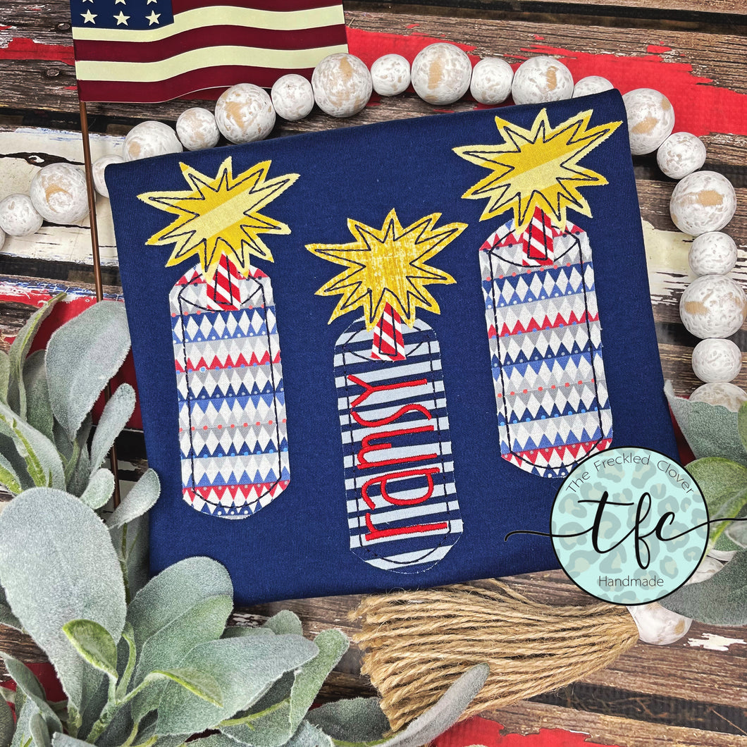 {Patriotic Sparklers} unisex applique tee