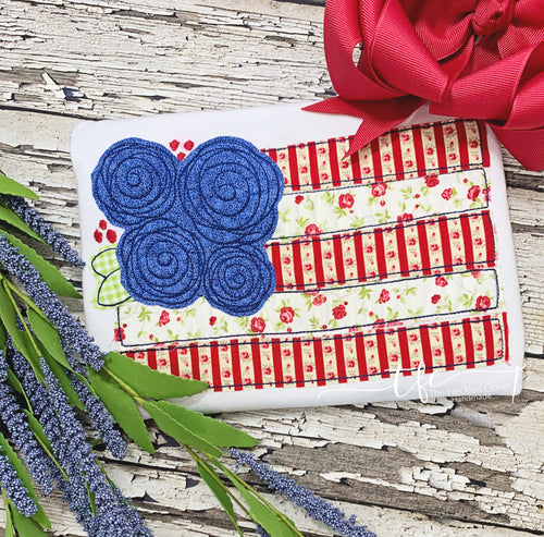 {Vintage American Flag} Applique tee