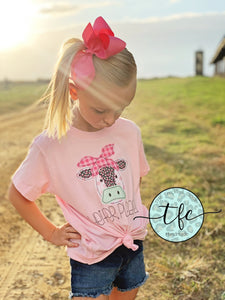 {Sassy Bandana Cow} applique tee