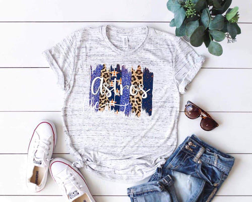 {Astros Brushstrokes} screen print tee