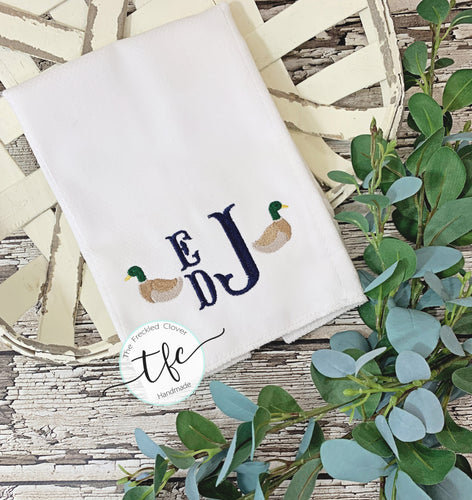 {Duck Monogram Burp Cloth}