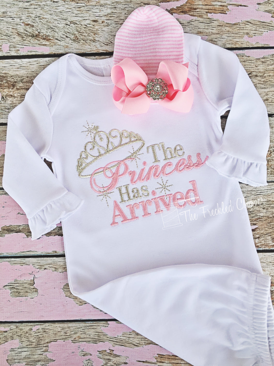 {The Princess Has Arrived} baby gown
