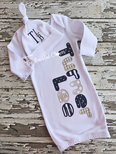 {Monogrammed Knotted Baby Hat}