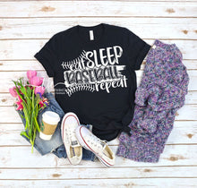 Load image into Gallery viewer, {Eat. Sleep. Baseball. Repeat} screen print tee