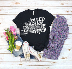 {Eat. Sleep. Baseball. Repeat} screen print tee