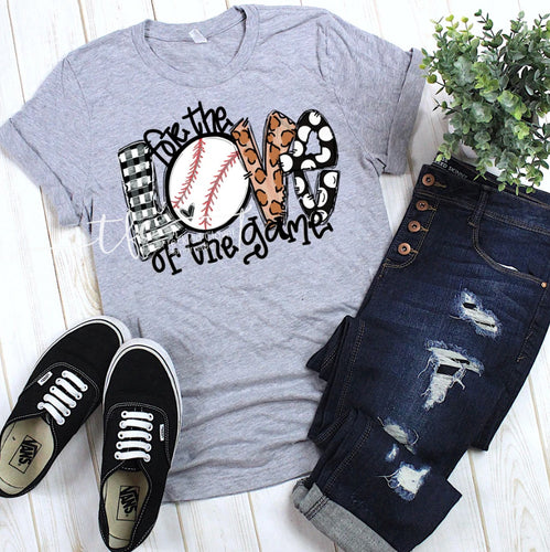 {For the LOVE of the game} Baseball screen print tee