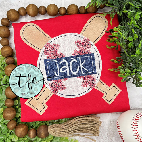 {Baseball/Softball on Bats} applique design