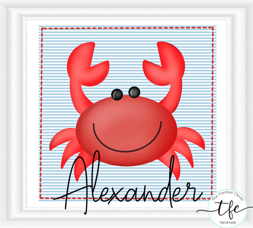 {Faux Seersucker Crab} Boy