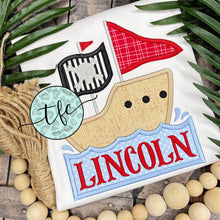 Load image into Gallery viewer, {Pirate Ship} applique tee