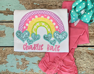 {Whimsy Rainbow} Applique tee