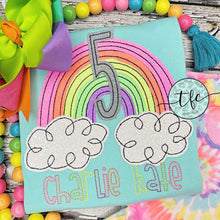 Load image into Gallery viewer, {Birthday Rainbow} applique tee *color options