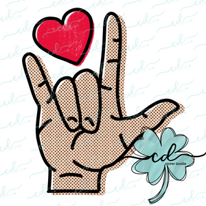 {Pop Art Love Sign Hand} SUBLIMATION Tee