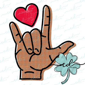{Pop Art Love Sign Hand} SUBLIMATION Tee