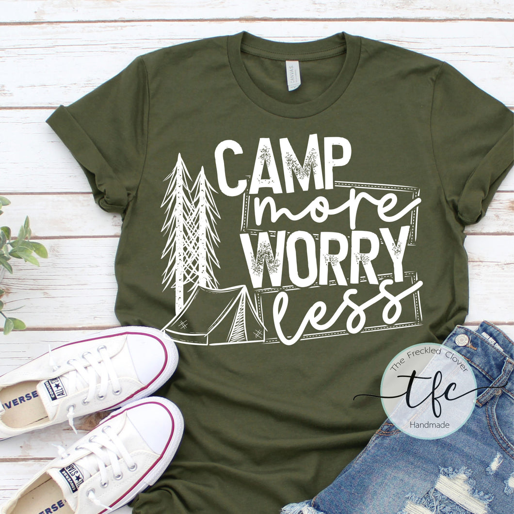 {Camp More, Worry Less} Tent screen print tee