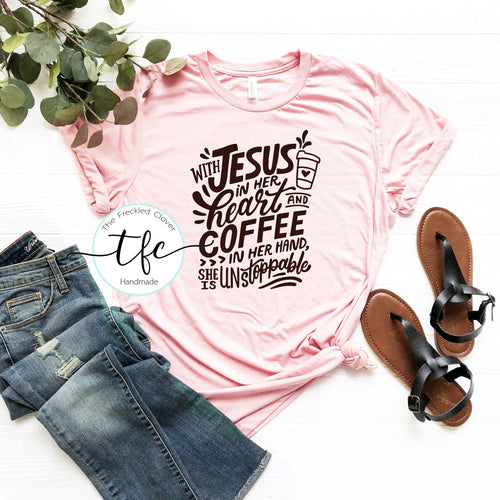 {She Is Unstoppable] screen print tee