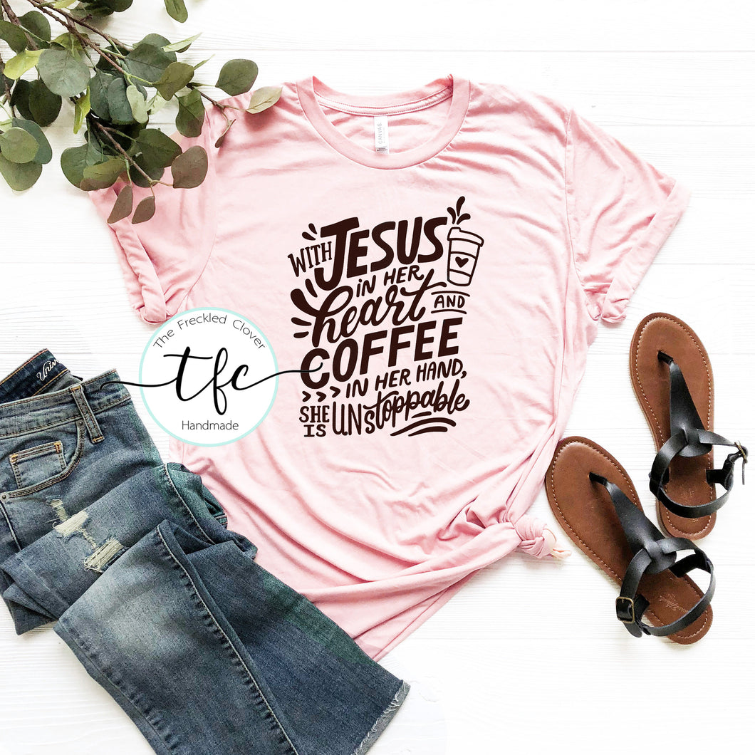 {She Is Unstoppable] screen print tee