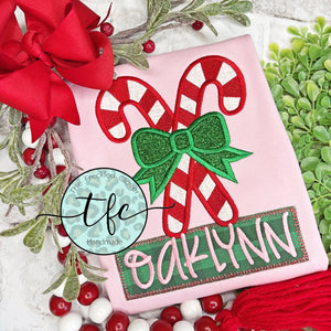 {Candy Cane Cutie} applique tee