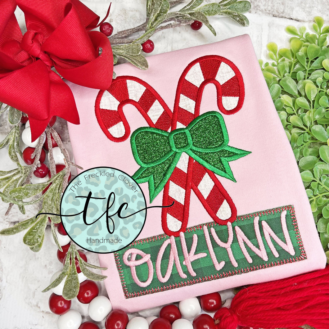 {Candy Cane Cutie} applique tee