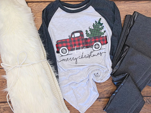 {Christmas Plaid Truck}
