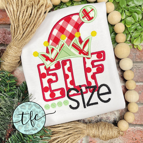 {Elf Size} applique tee