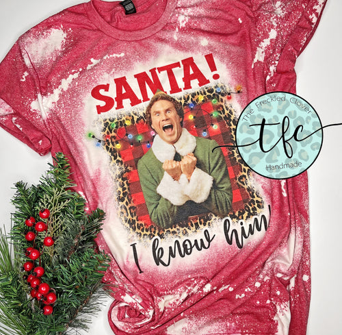 {SANTA!  I Know Him!} distressed tee