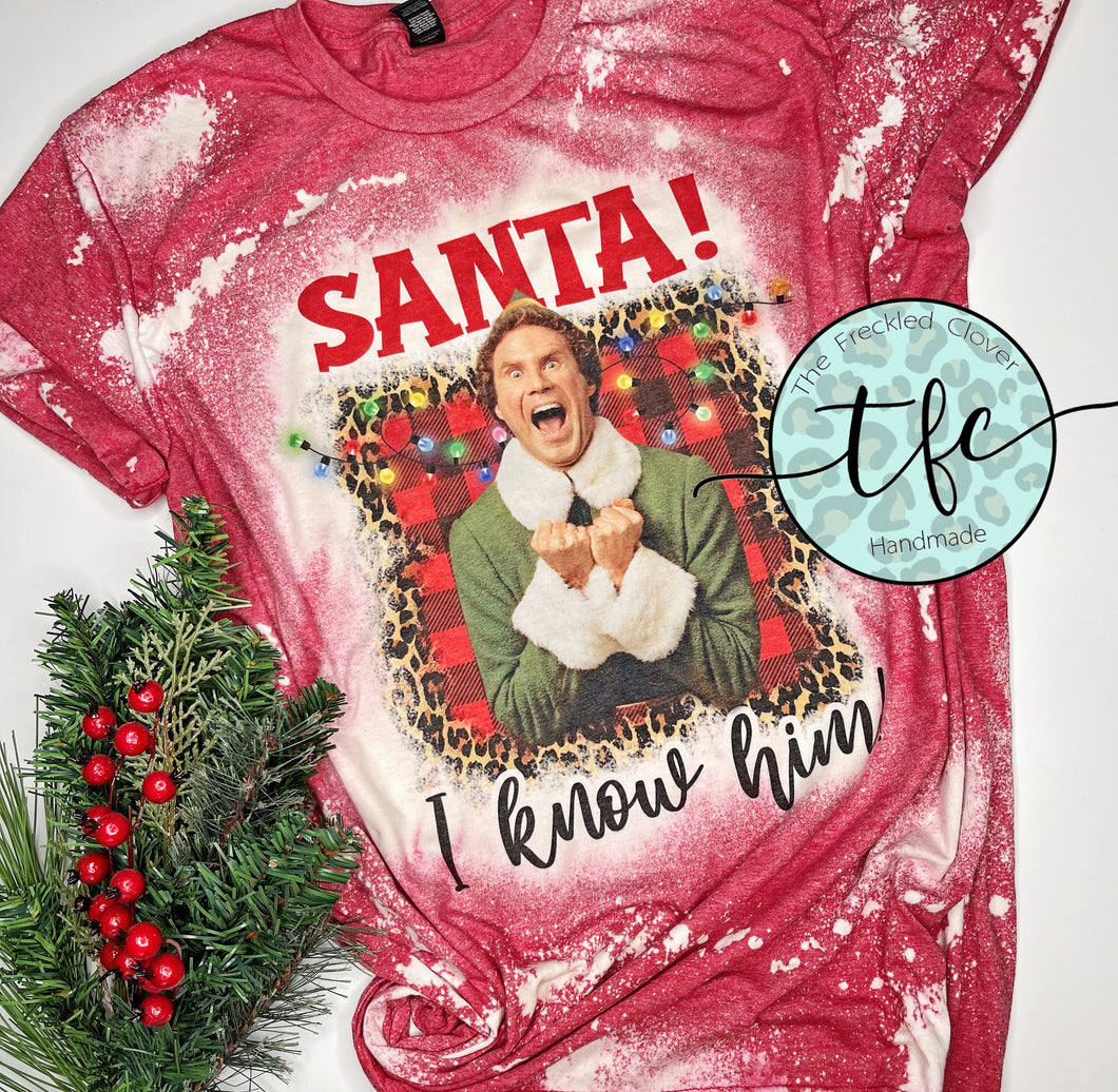 {SANTA!  I Know Him!} distressed tee