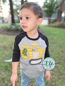 {Christmas Excavator} applique raglan