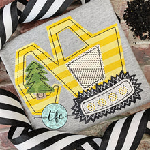 Load image into Gallery viewer, {Christmas Excavator} applique raglan