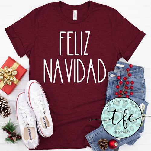 {Feliz Navidad} screen print tee