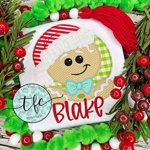 {Gingerbread Boy} applique tee