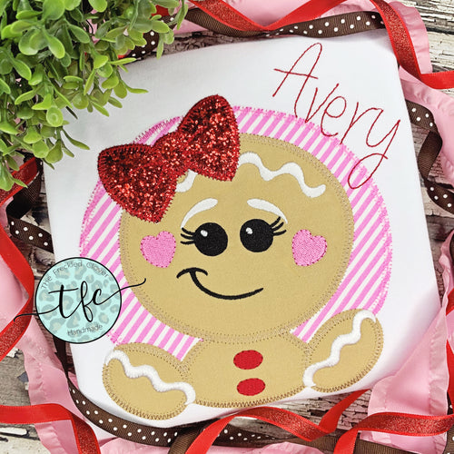{Vintage Gingerbread Girl} Applique tee