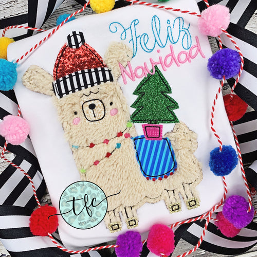 {Christmas Llama} applique design