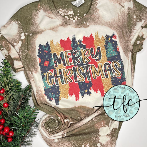 {Merry Christmas Swatches} distressed tee