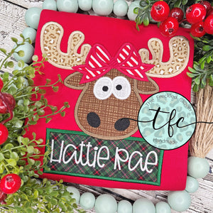 {Christmas Moose} applique tee