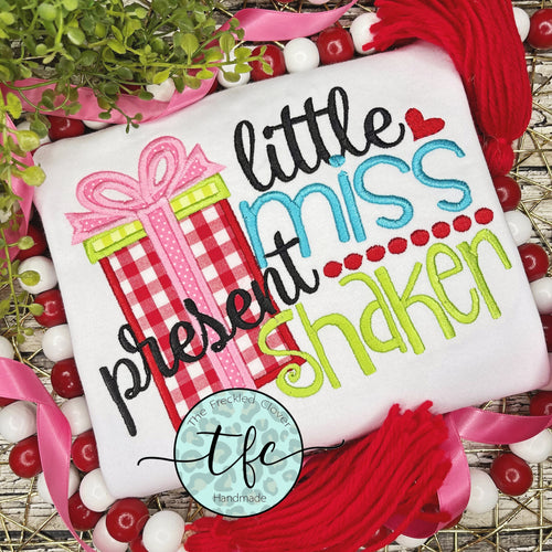 {Little Miss Present Shaker} applique tee