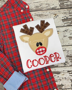 {Rudy Reindeer} Applique tee