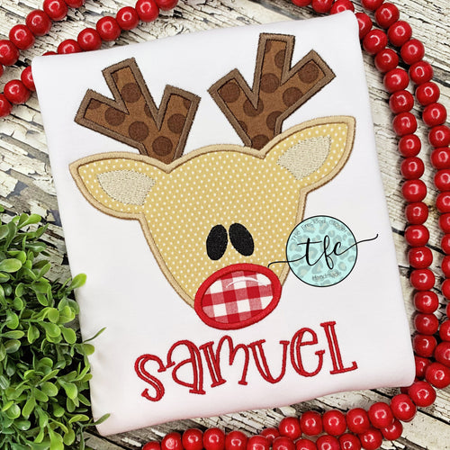 {Rudy Reindeer} Applique tee