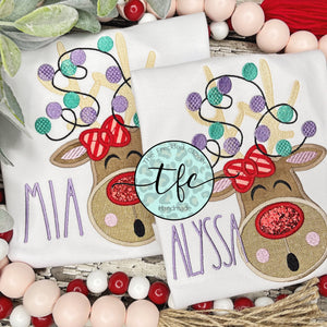 {Fa La La Reindeer} applique tee