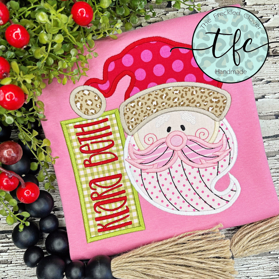 {Quirky Santa} applique tee