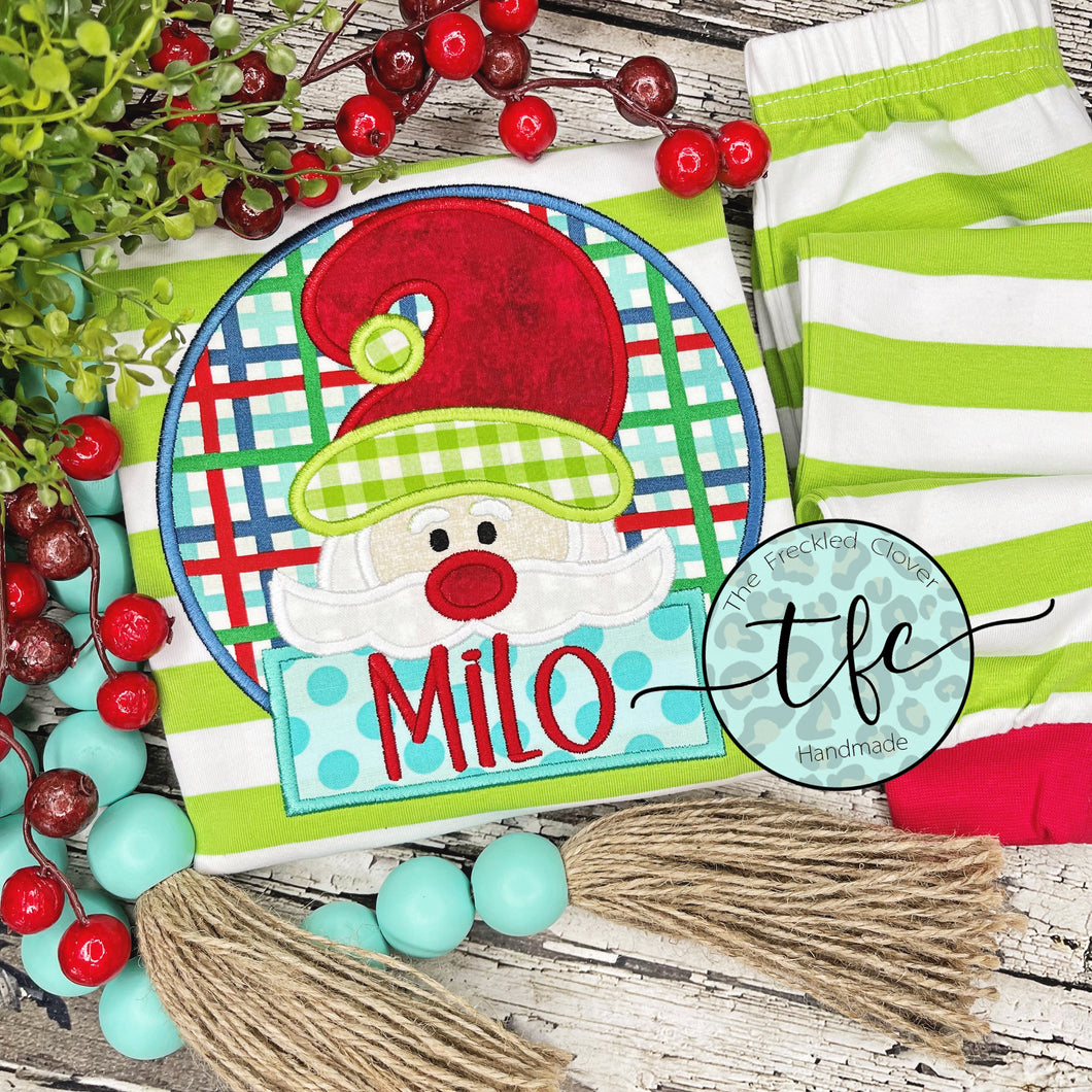 {Santa Circle} applique tee
