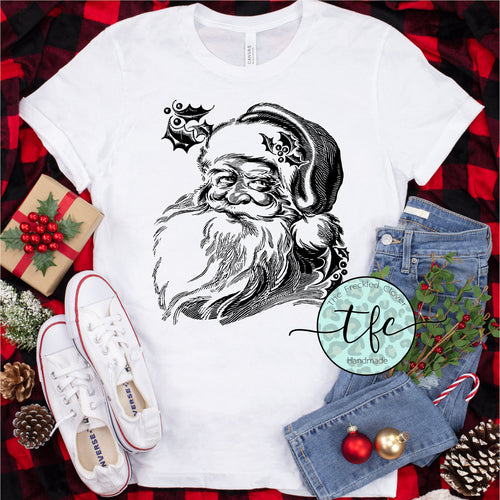 {Vintage Santa} screen print tee